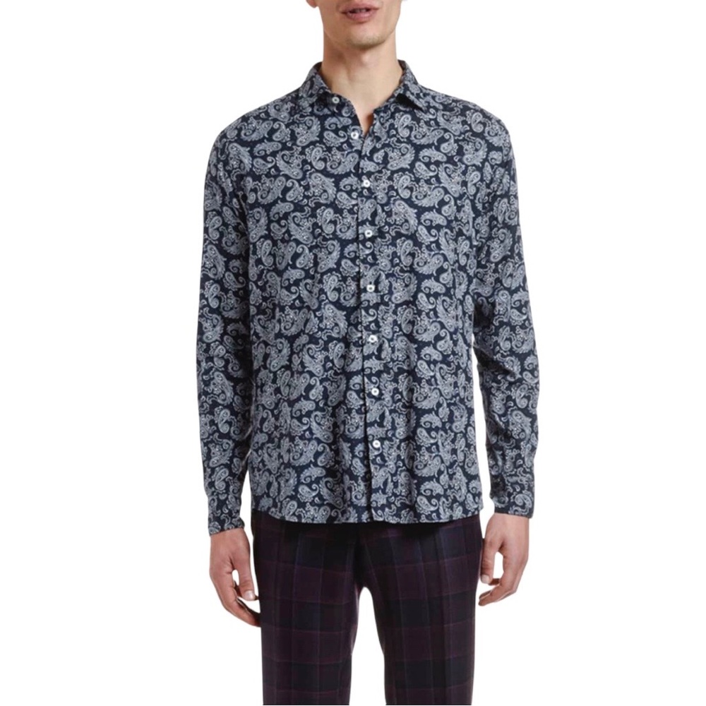 Etro Paisley Cotton Sport Button Down Shirt 45